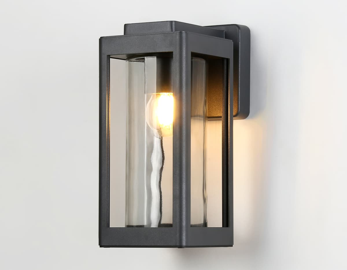Уличный настенный светильник ST2404 GR/CL серый/прозрачный IP54 E27 max 40W 245*110*150 Ambrella Light 7
