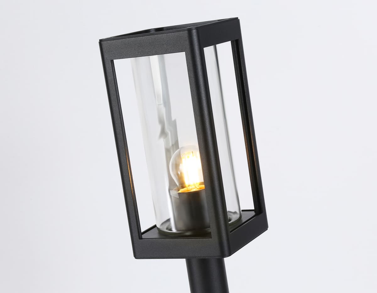 Уличный ландшафтный светильник ST2411 BK/CL черный/прозрачный IP54 E27 max 40W 110*110*350 Ambrella Light 6