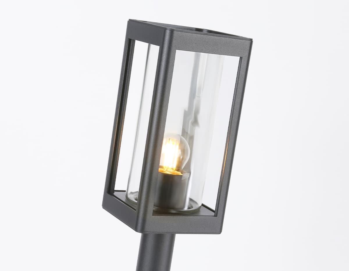 Уличный ландшафтный светильник ST2414 GR/CL серый/прозрачный IP54 E27 max 40W 110*110*500 Ambrella Light 7