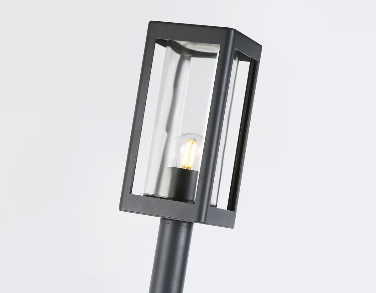 Уличный ландшафтный светильник ST2422 GR/CL серый/прозрачный IP54 E27 max 40W 110*110*1000 Ambrella Light 7