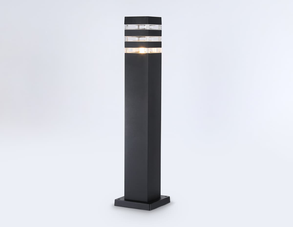 Уличный ландшафтный светильник ST2582 BK/CL черный/прозрачный IP54 E27 max 40W 90*90*630 Ambrella Light 9