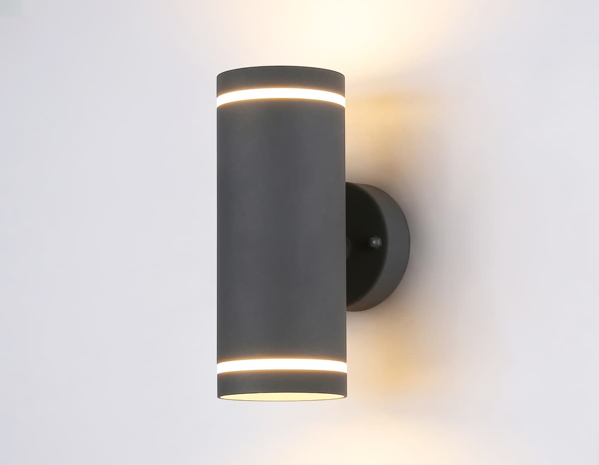 Уличный настенный архитектурный светильник ST3332/2 GR серый IP54 GX53/2 max 15W 210*85*125 Ambrella Light 9