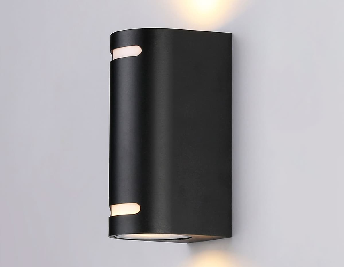 Уличный настенный архитектурный светильник ST3744/2 BK черный IP54 GU10/2 max 35W 150*68*92 Ambrella Light 10