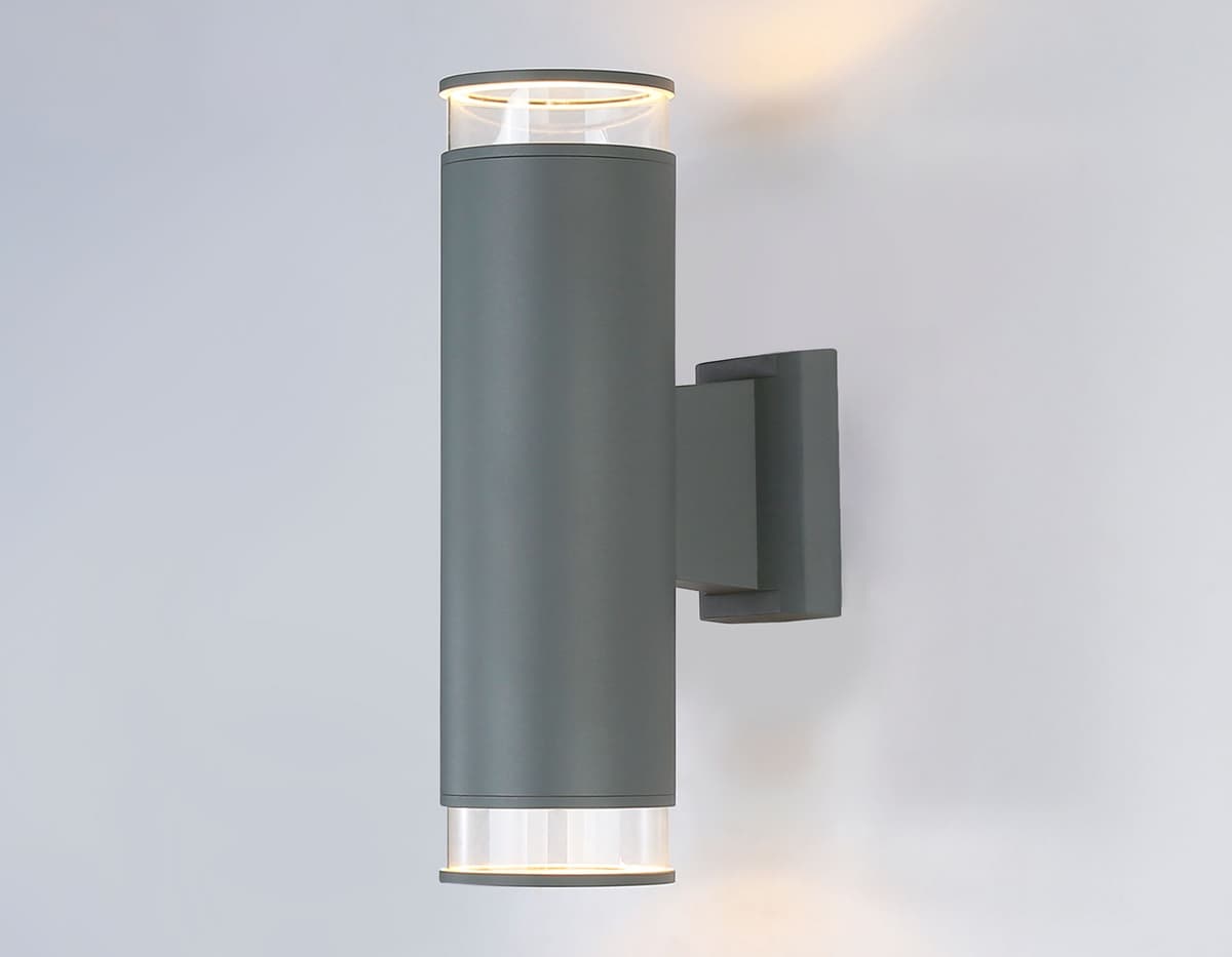 Уличный настенный архитектурный светильник ST3820/2 GR/CL серый/прозрачный IP54 GU10/2 max 35W 310*90*160 Ambrella Light 8