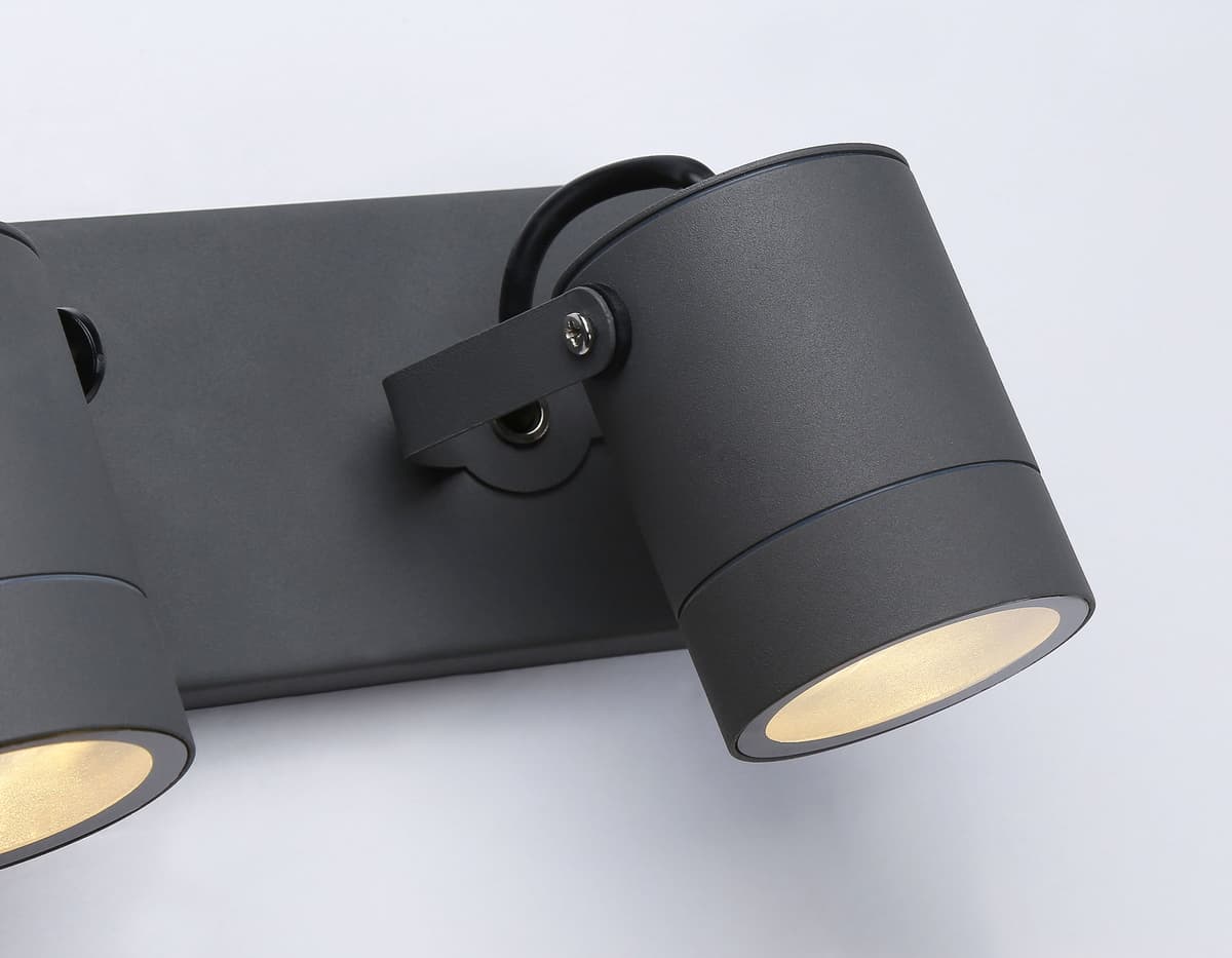 Уличный настенный поворотный архитектурный светильник ST3887/2 GR серый IP54 GU10/2 max 35W 250*80*85 Ambrella Light 6