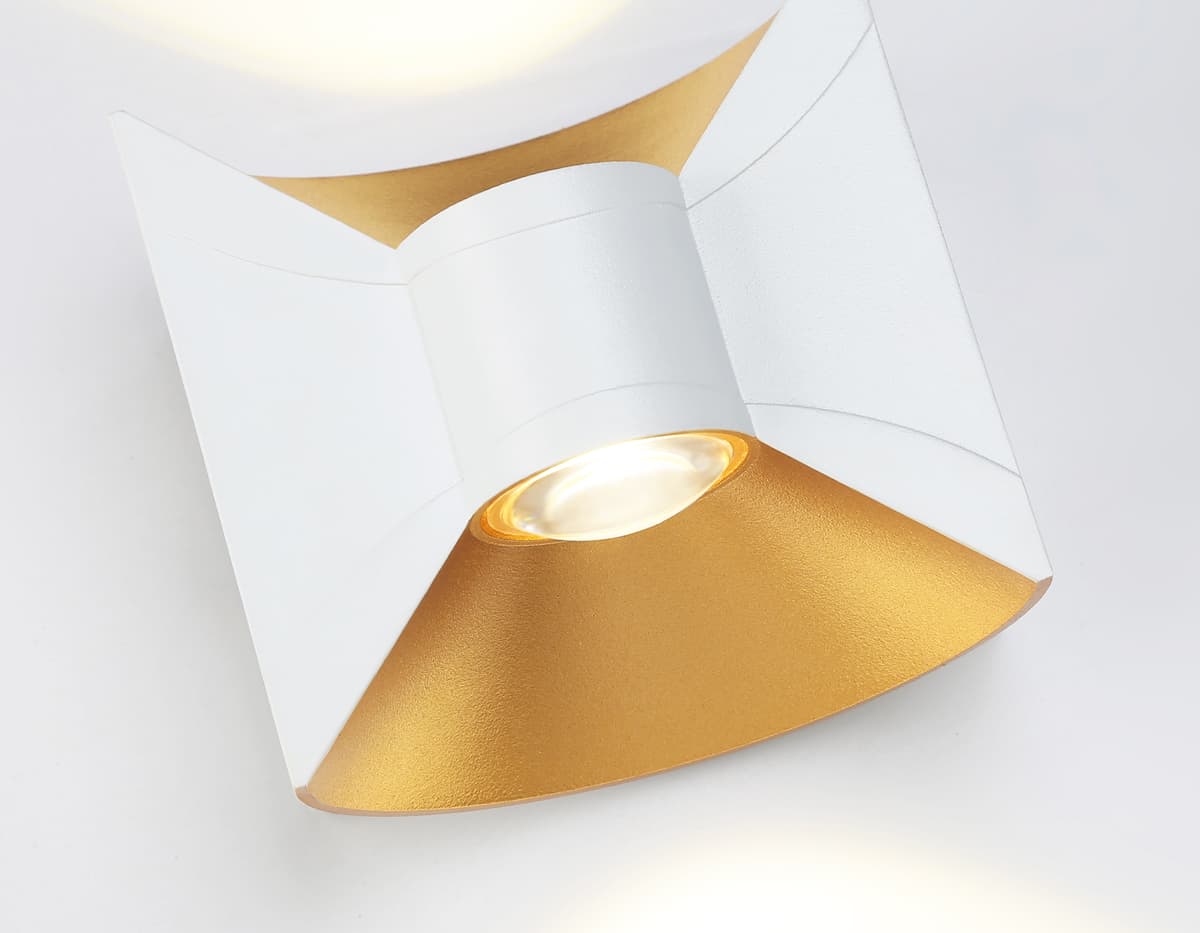 Уличный настенный светодиодный светильник IP54 ST4471 WH/GD белый/золото LED 4200K 6W IP54 92*98*55 Ambrella Light 7