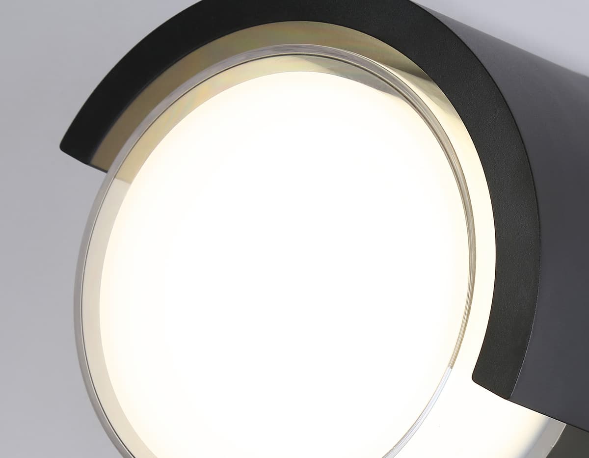 Уличный настенный архитектурный светодиодный светильник ST5231 BK черный IP65 LED 4200K 12W D169*100 Ambrella Light 6