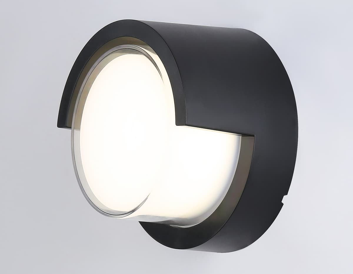 Уличный настенный архитектурный светодиодный светильник ST5231 BK черный IP65 LED 4200K 12W D169*100 Ambrella Light 7