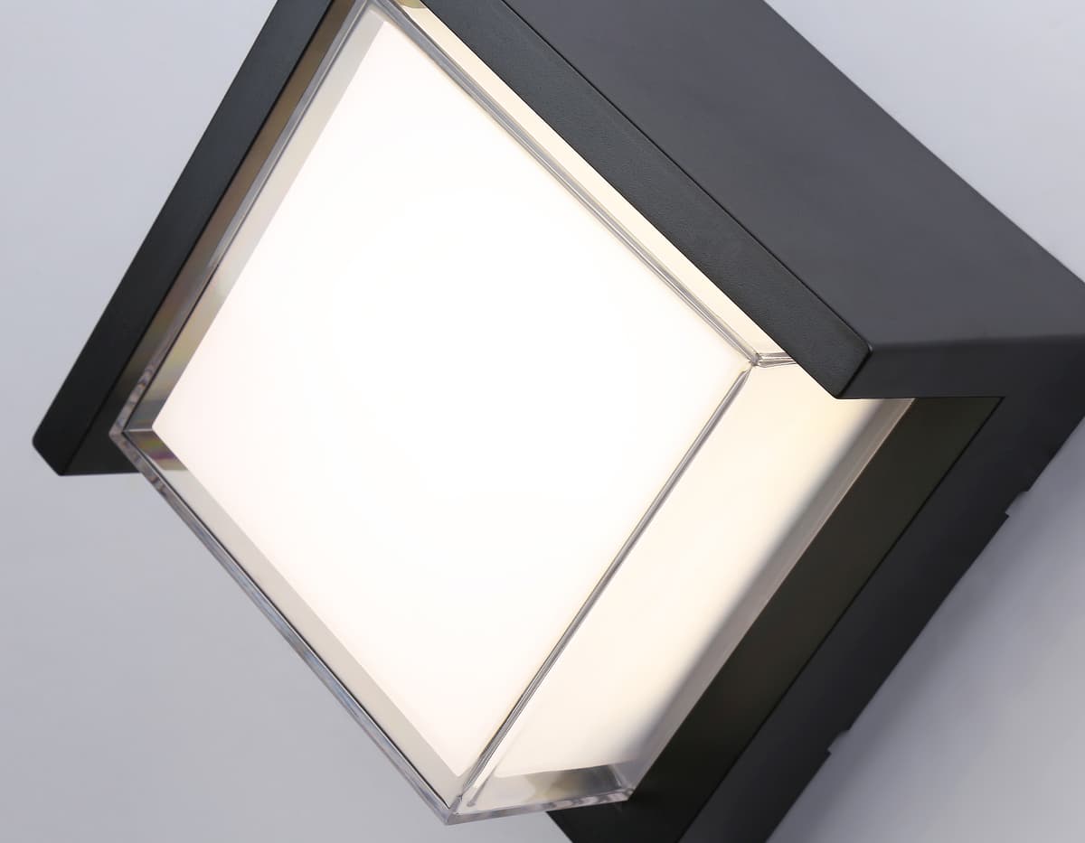 Уличный настенный архитектурный светодиодный светильник ST5233 BK черный IP65 LED 4200K 12W 220*220*100 Ambrella Light 6