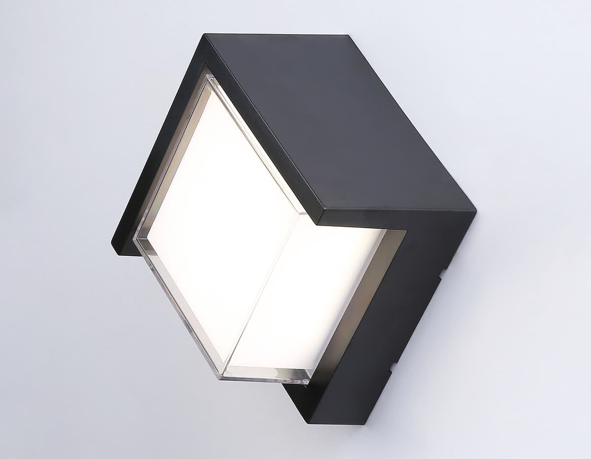 Уличный настенный архитектурный светодиодный светильник ST5233 BK черный IP65 LED 4200K 12W 220*220*100 Ambrella Light 7