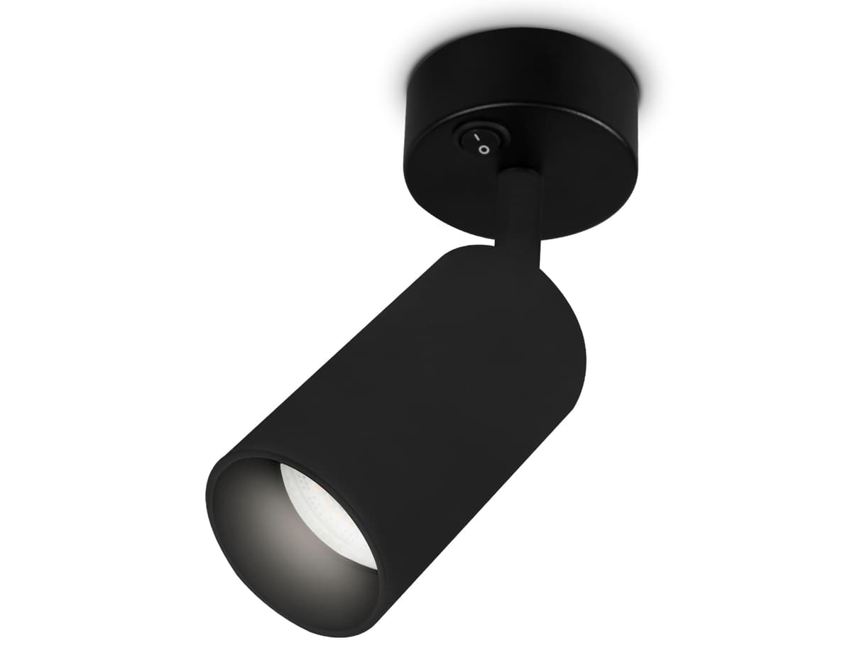 Накладной спот с выключателем TA127 BK черный GU10 max 12W D70*164*D55 Ambrella Light 6