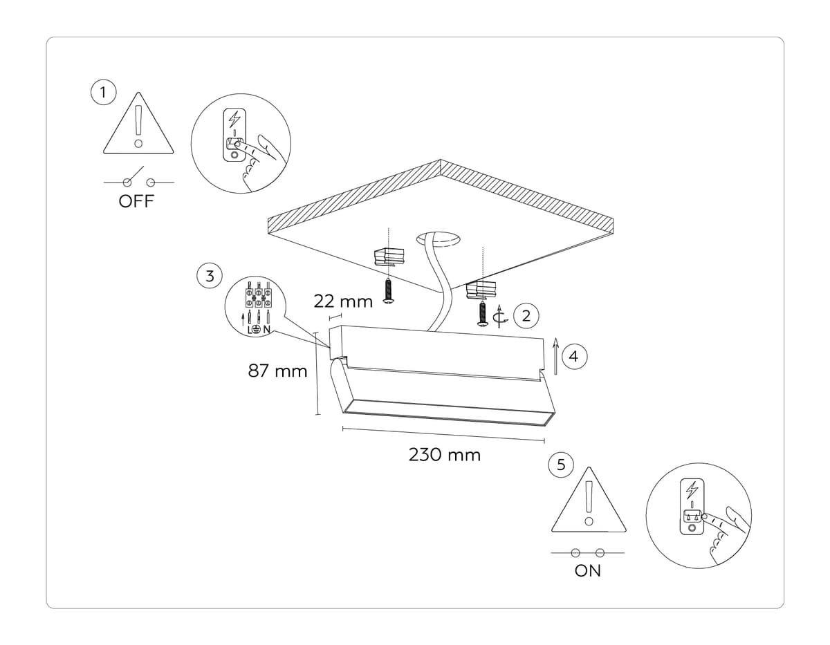 Поворотный потолочный светодиодный светильник TA1821 BK черный LED 12W 4200K 230*22*87 Ambrella Light 10