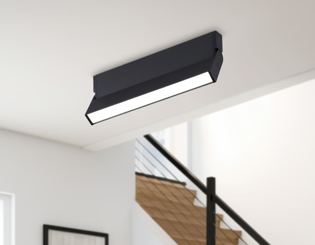 Поворотный потолочный светодиодный светильник TA1821 BK черный LED 12W 4200K 230*22*87 Ambrella Light 11