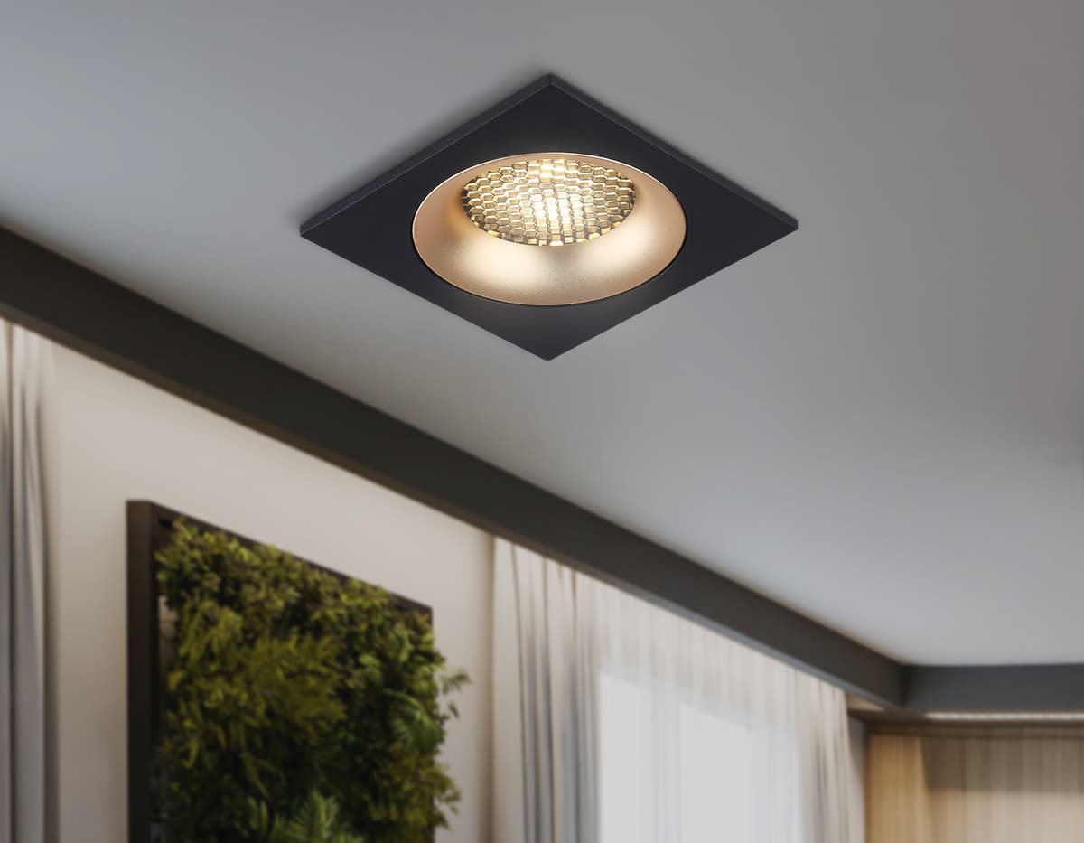 Светильник встраиваемый TN102730 BK/GD черный/золото GU5.3 92*92*23 Ambrella Light 16
