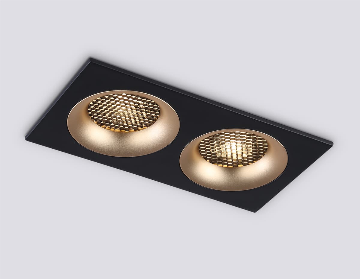 Светильник встраиваемый TN102735/2 BK/GD черный/золото GU5.3 175*92*23 Ambrella Light 14