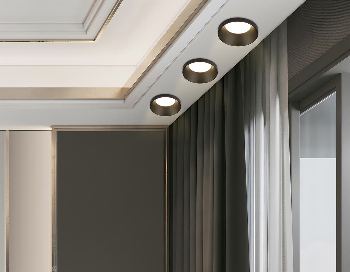 Встраиваемый точечный светильник GU5.3 TN102802 BK черный GU5.3 D71*34 Ambrella Light 13