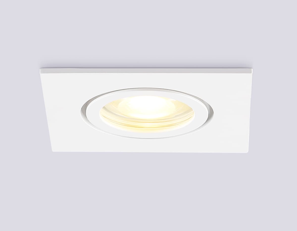 Светильник встраиваемый IP44 с высокой степенью пылевлагозащиты TN1160 WH белый IP44 GU5.3 85*85*28 Ambrella Light 7