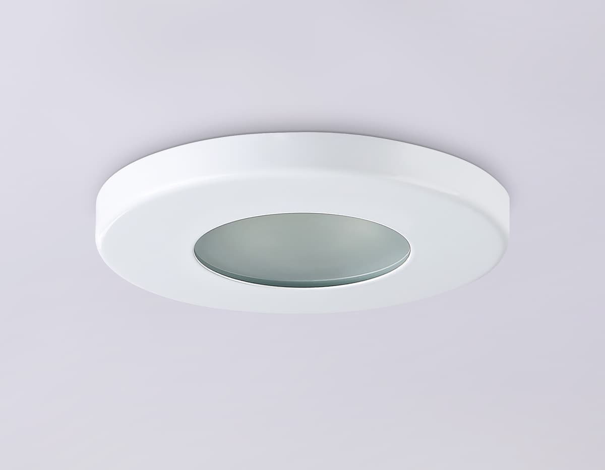 Светильник встраиваемый IP44 с высокой степенью пылевлагозащиты TN1180 WH белый IP44 GU5.3 D85*34 Ambrella Light 10