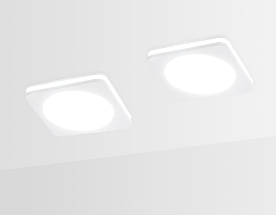 Встраиваемый светодиодный точечный светильник TN141 WH белый LED 4200K 7W 80*80*30 Ambrella Light 6