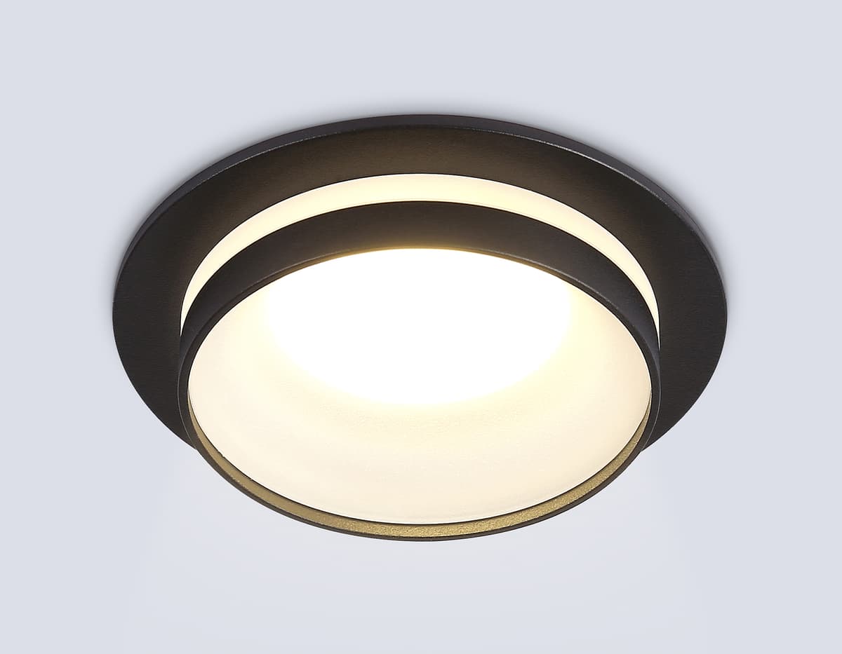 Встраиваемый точечный светильник GU5.3 TN30708 BK черный GU5.3 D92*36 Ambrella Light 9
