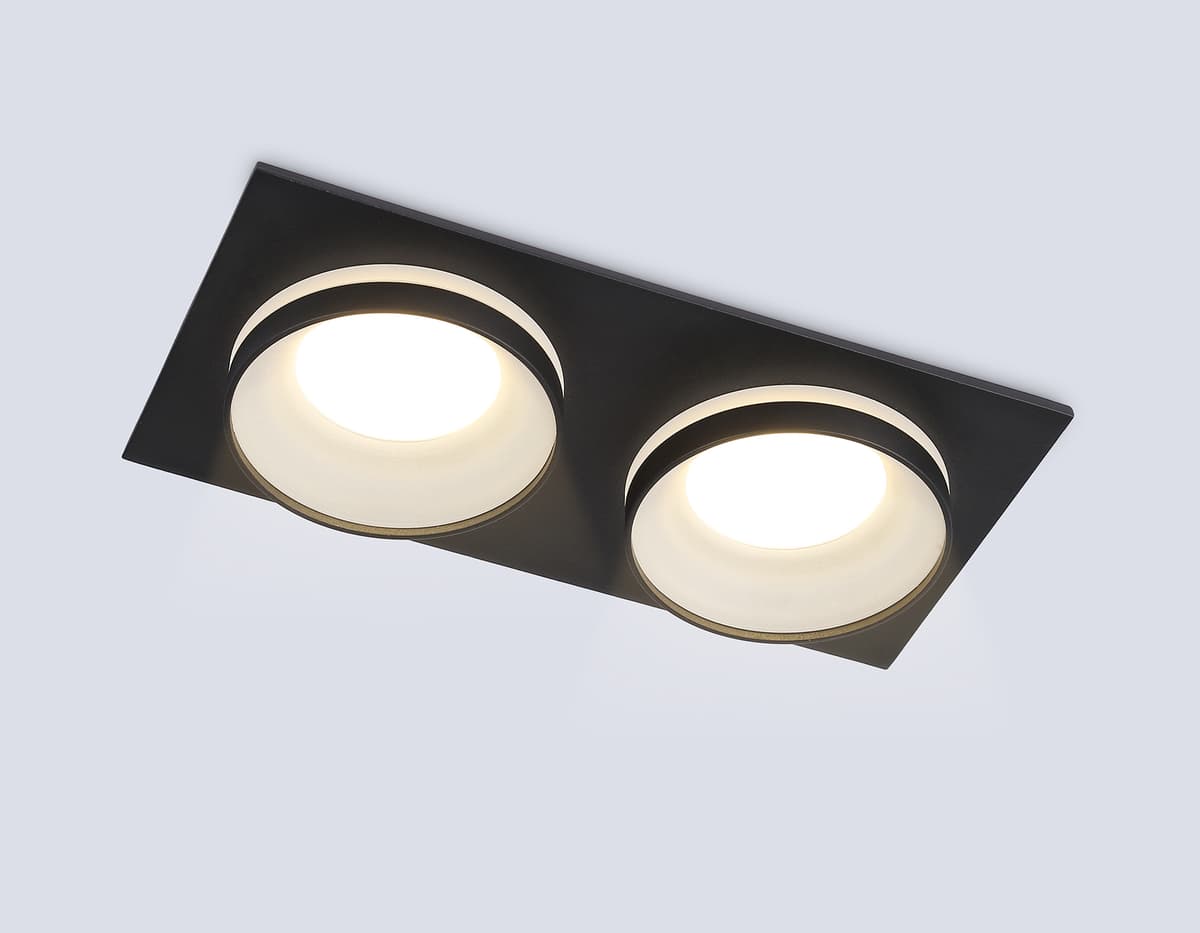Встраиваемый точечный светильник GU5.3 TN30712/2 BK черный GU5.3/2 182*92*36 Ambrella Light 11