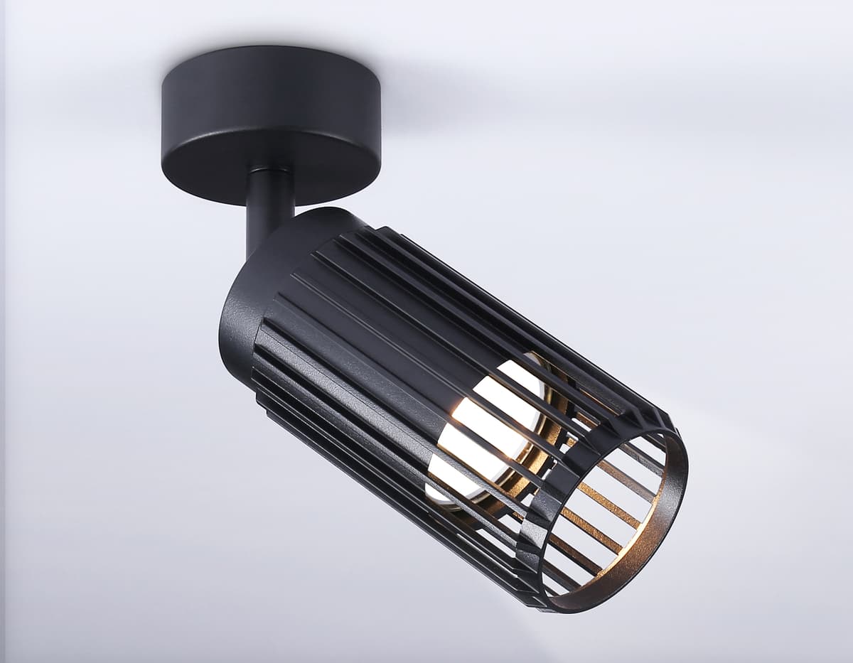 Накладной поворотный спот со сменной лампой GU10 TN51679 BK черный GU10 D60*120 Ambrella Light 11