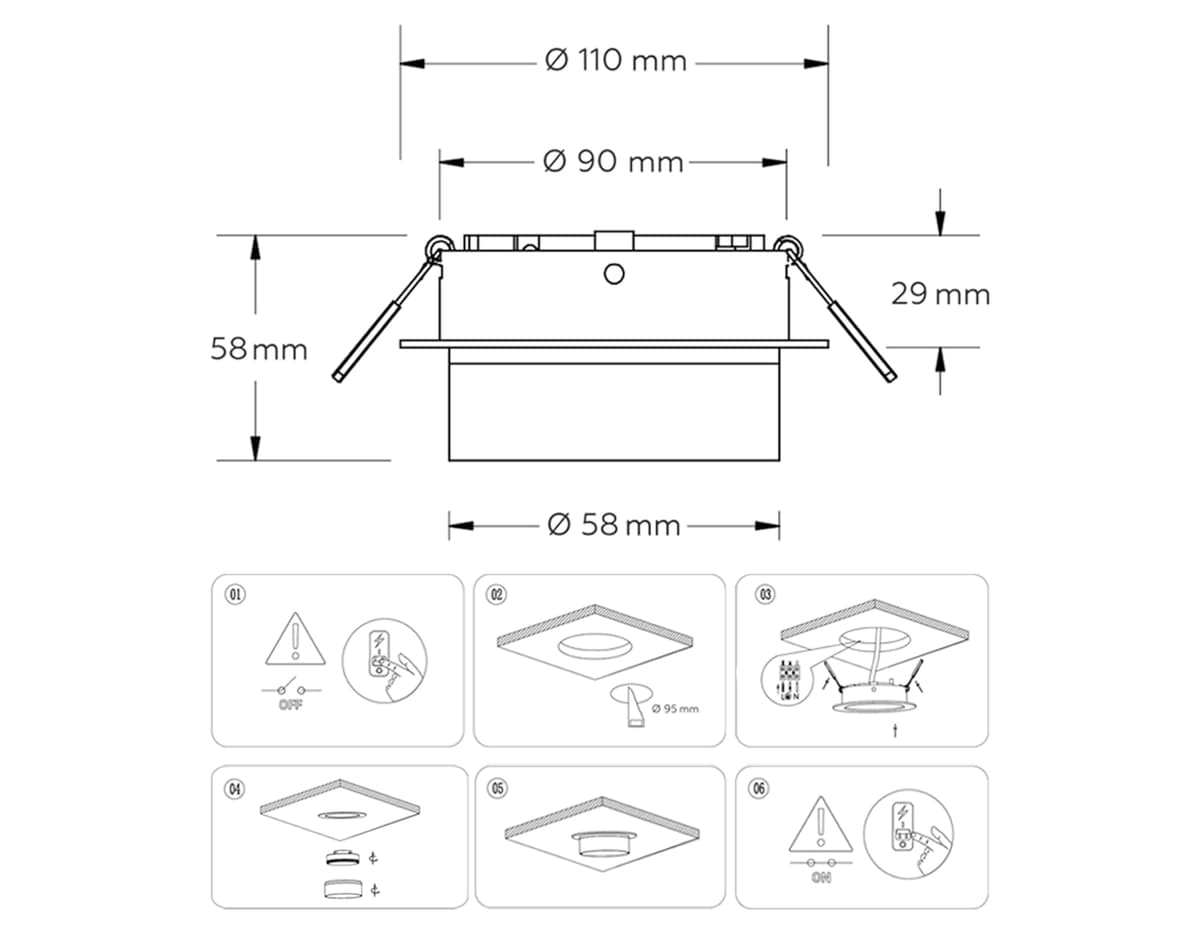 Встраиваемый светильник GX53 TN5212 WH белый GX53 D110*58 Ambrella Light 14