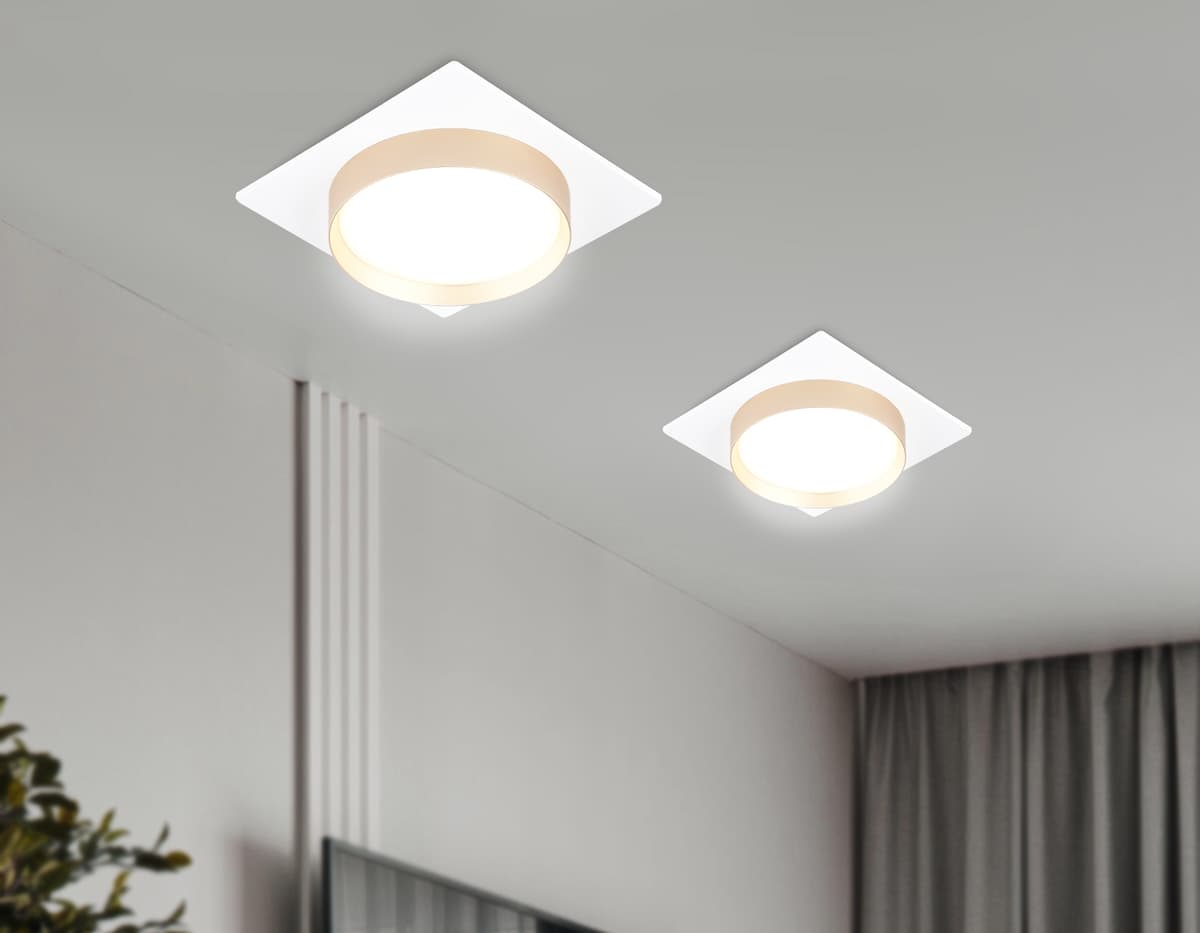 Светильник встраиваемый TN5230 WH/GD белый/золото GX53 max 12W 110*110*35 Ambrella Light 12