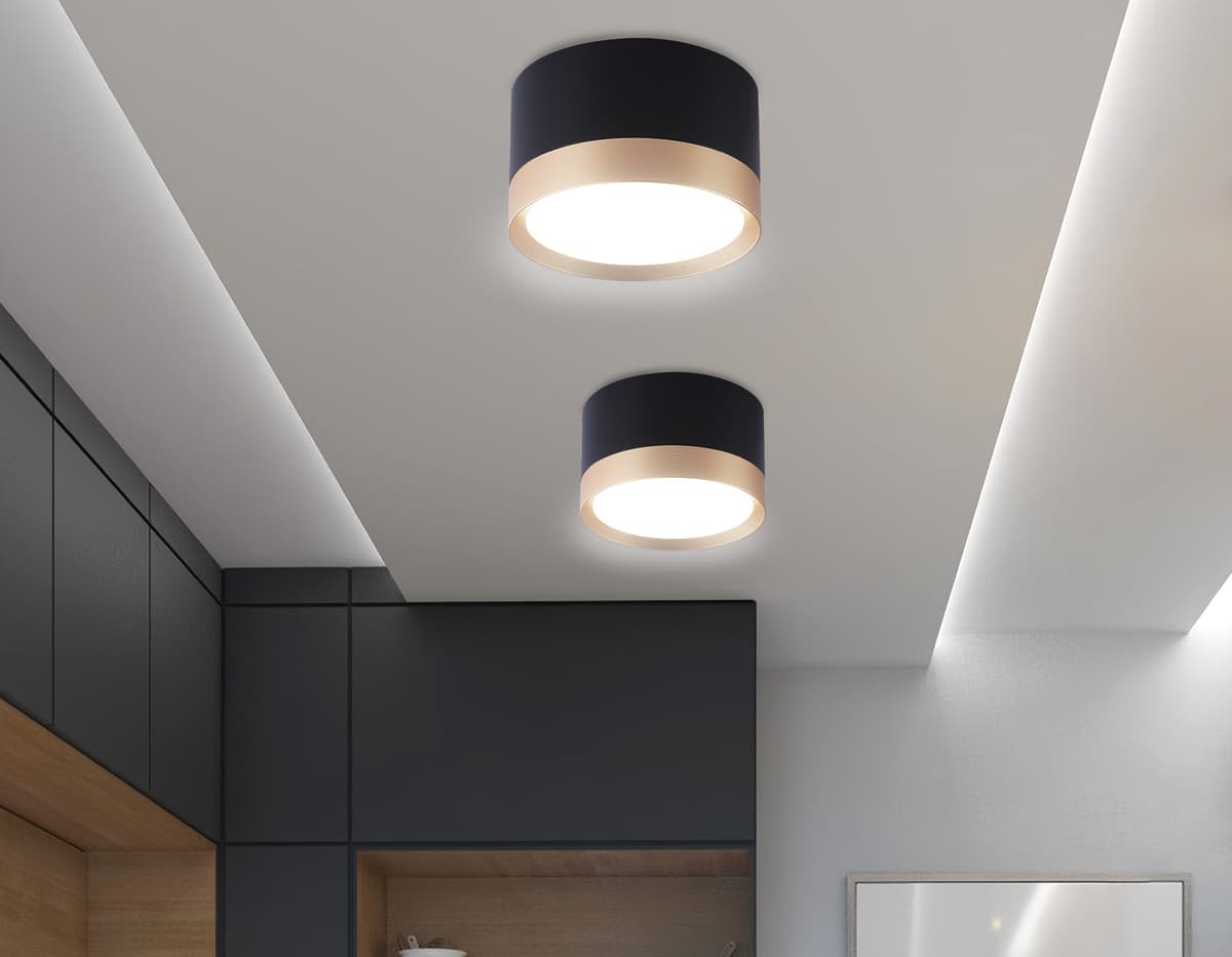 Накладной точечный светильник GX53 TN52359 BK/GD черный/золото GX53 max 12W D82*50 Ambrella Light 10