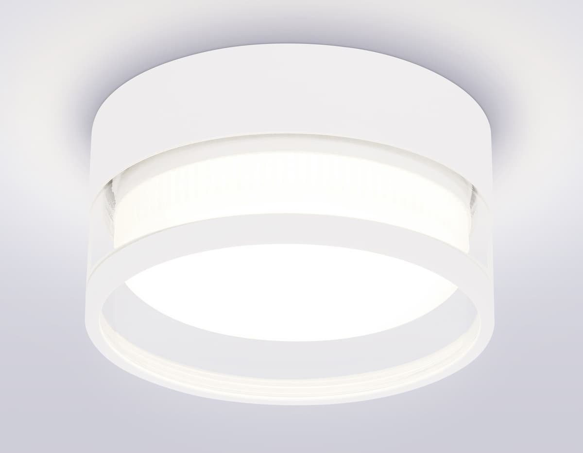 Накладной светильник с акрилом GX53 TN5505 SWH/CL белый песок/прозрачный GX53 D85*43 Ambrella Light 7