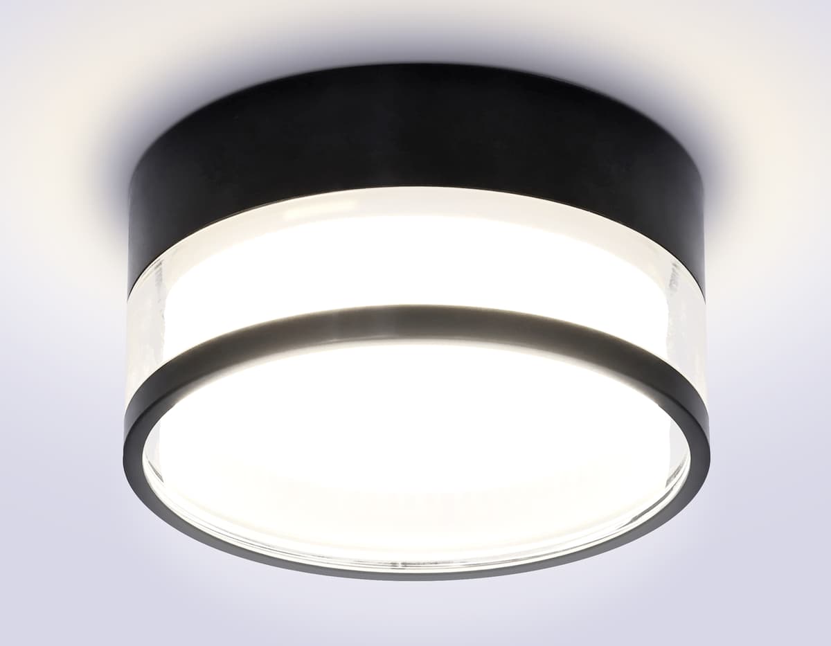Накладной светильник с акрилом GX53 TN5506 SBK/CL черный песок/прозрачный GX53 D85*43 Ambrella Light 7