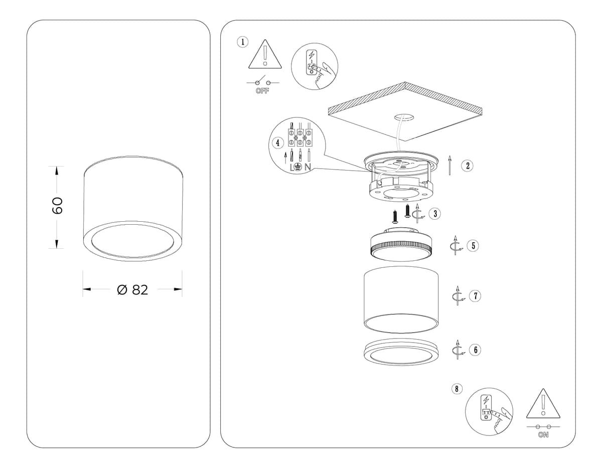 Накладной точечный светильник GX53 TN6550 WH белый IP44 GX53 max 15W D82*60 Ambrella Light 4