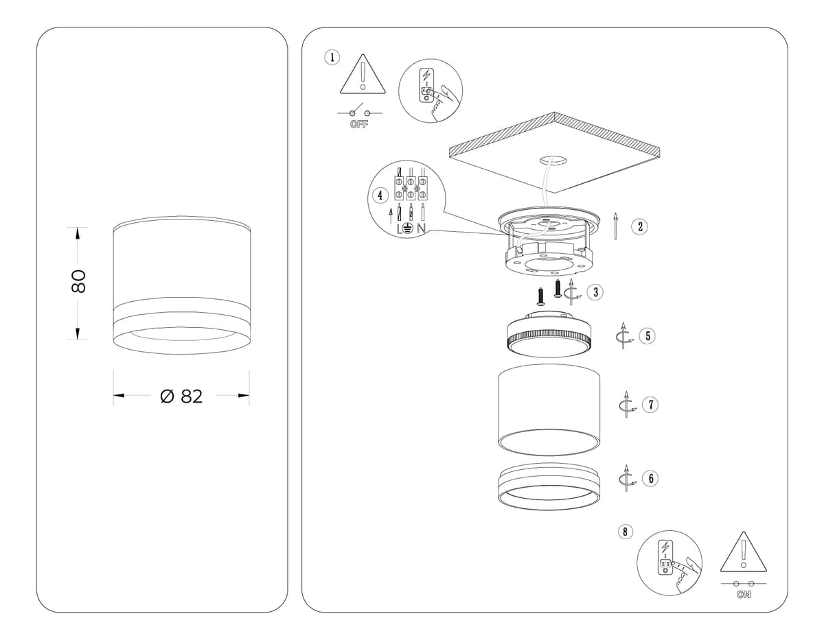 Накладной точечный светильник GX53 TN6572 BK черный IP44 GX53 max 15W D82*65 Ambrella Light 12