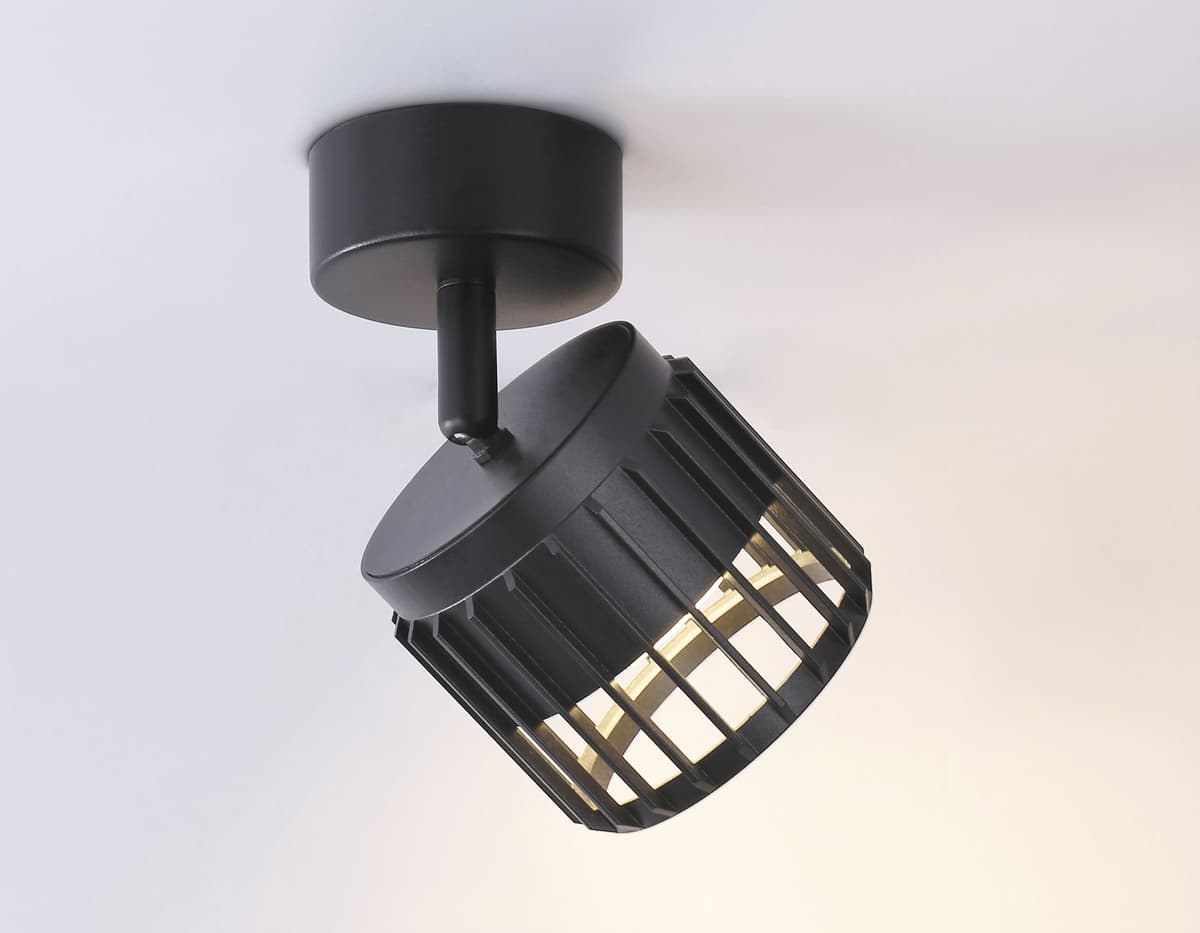 Накладной поворотный спот со сменной лампой GX53 TN71159 BK черный GX53 D100*125 Ambrella Light 9