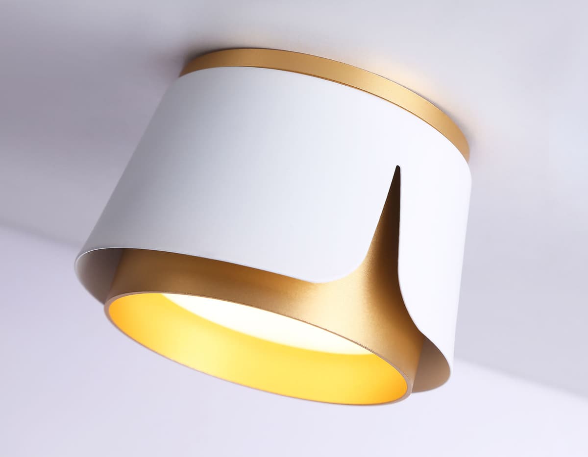 Накладной светильник со сменной лампой GX53 TN71221 WH/GD белый/золото GX53 D100*66 Ambrella Light 8