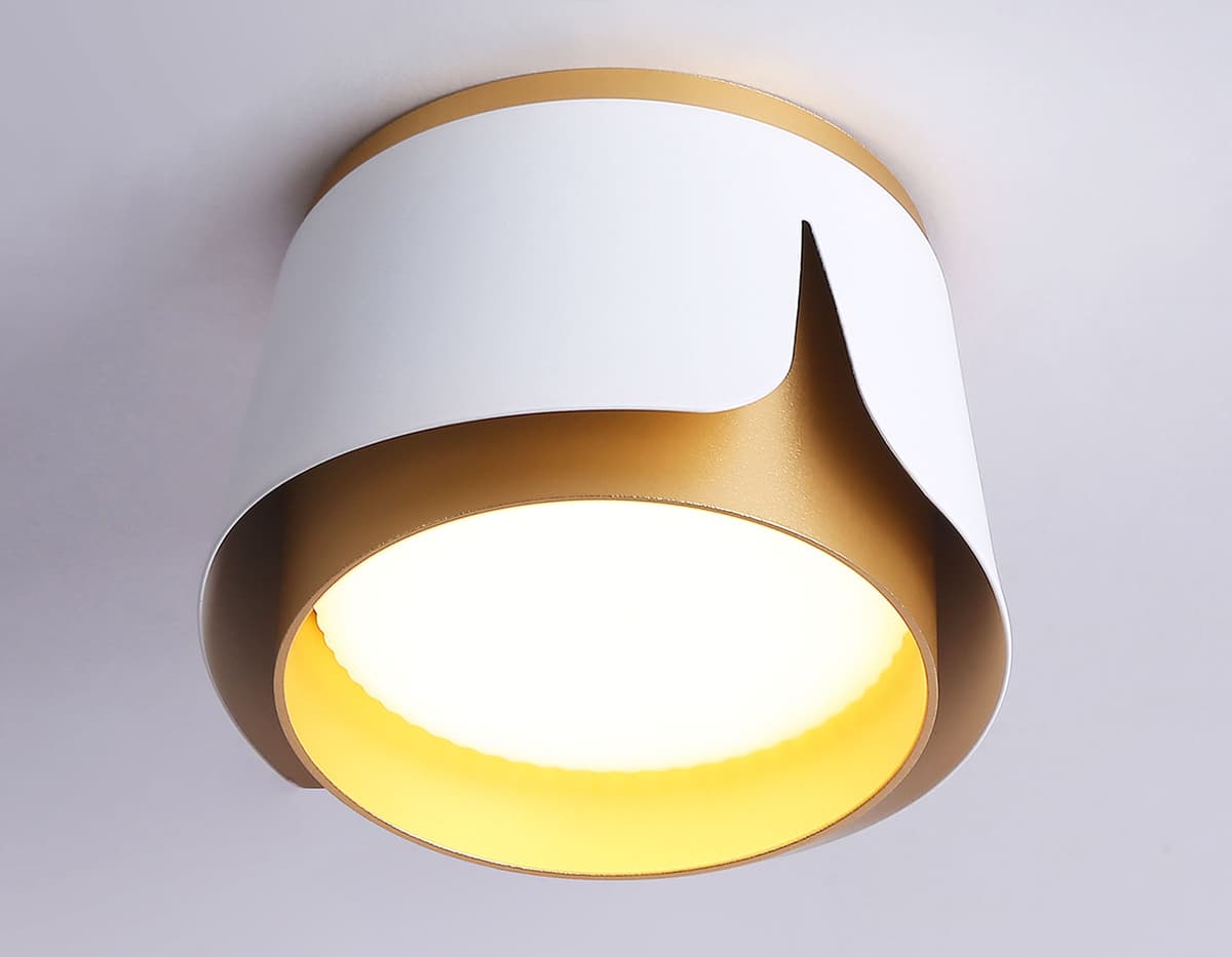 Накладной светильник со сменной лампой GX53 TN71221 WH/GD белый/золото GX53 D100*66 Ambrella Light 9