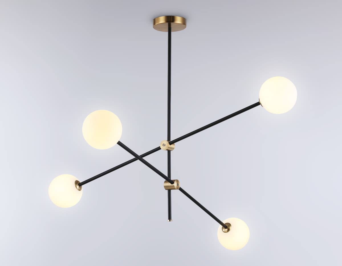 Подвесной светильник TR2507/4 BK/BS черный/латунь G9/4 max 10W D970*700 Ambrella Light 9
