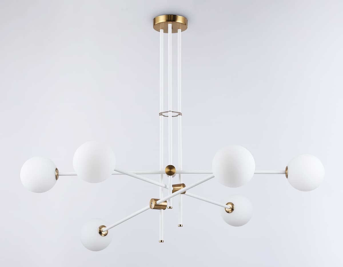 Подвесной светильник TR2521/6 WH/BS белый/латунь G9/6 max 10W D970*750 Ambrella Light 12