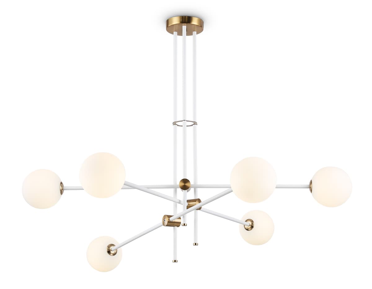 Подвесной светильник TR2521/6 WH/BS белый/латунь G9/6 max 10W D970*750 Ambrella Light 7