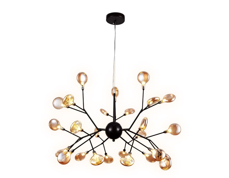Подвесная люстра TR3013/27 DCF/TI темный кофе/янтарь G4/27 max 20W D750*650 Ambrella Light 5