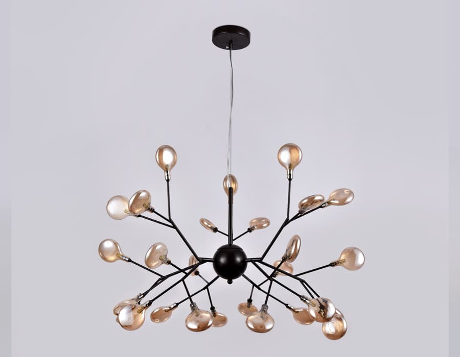 Подвесная люстра TR3013/27 DCF/TI темный кофе/янтарь G4/27 max 20W D750*650 Ambrella Light 8