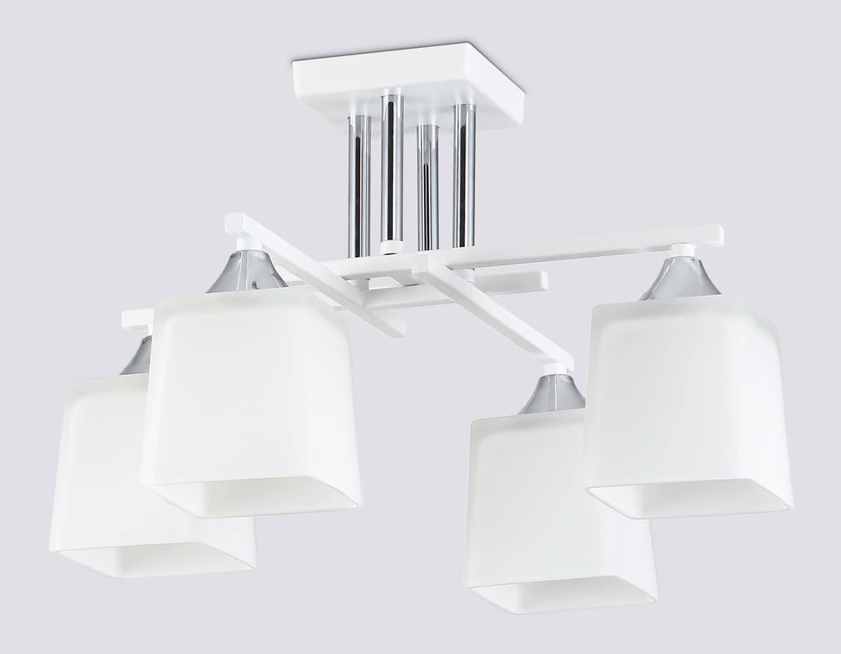 Люстра на штанге со стеклянными плафонами TR303041/4 WH белый E27/4 max 60W 420*420*260 Ambrella Light 10
