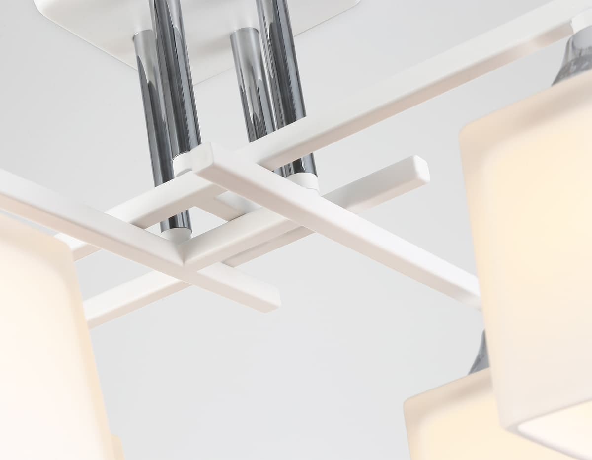 Люстра на штанге со стеклянными плафонами TR303041/4 WH белый E27/4 max 60W 420*420*260 Ambrella Light 11