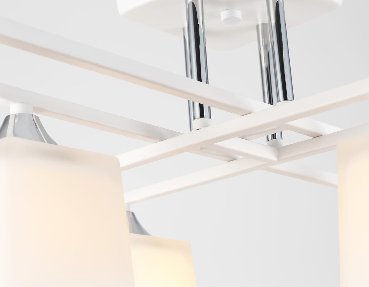 Люстра на штанге со стеклянными плафонами TR303043/8 WH белый E27/8 max 60W 820*820*260 Ambrella Light 12