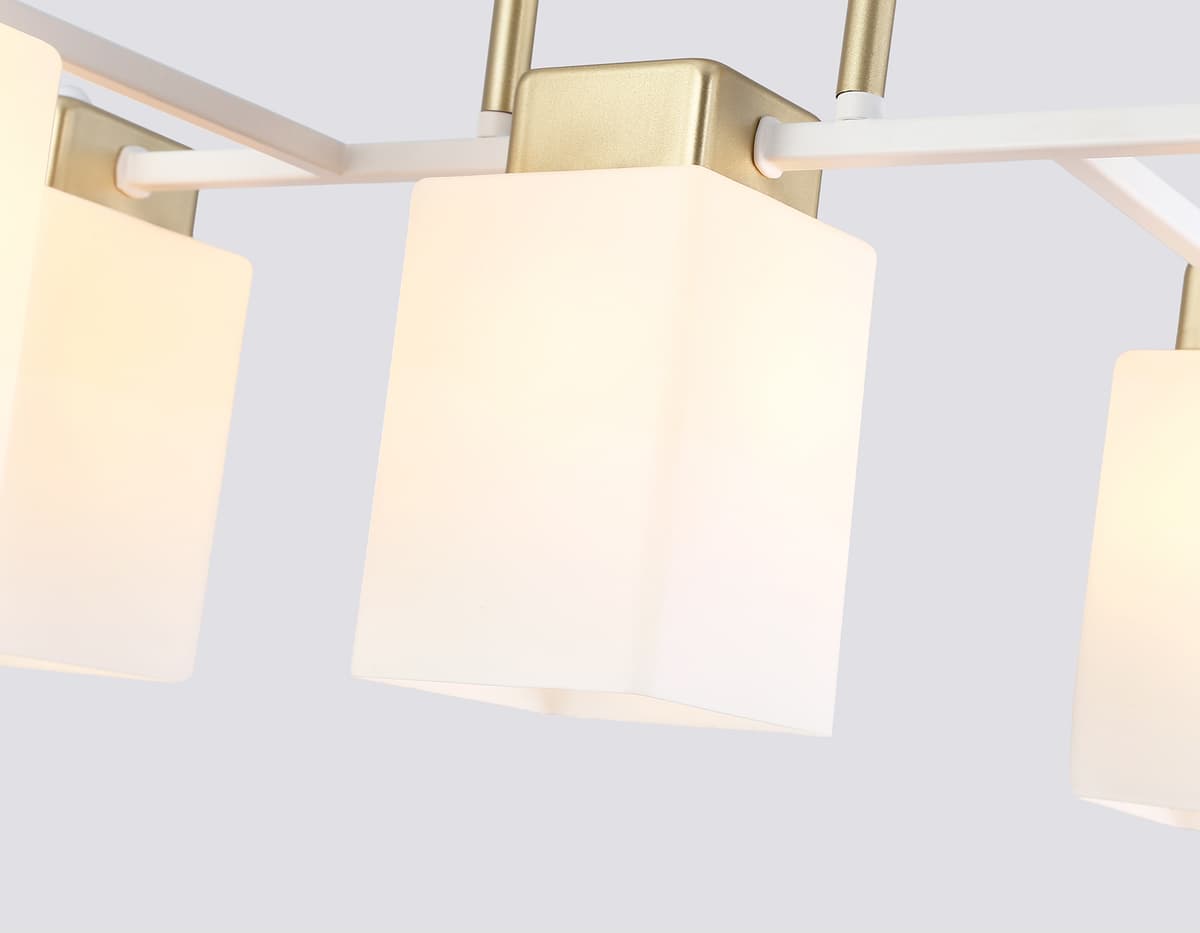 Люстра на штанге со стеклянными плафонами TR303047/5 WH/GD белый/золото E27/5 max 60W 540*480*270 Ambrella Light 12
