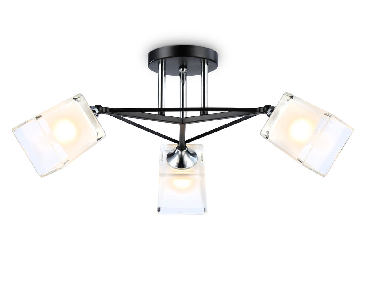 Подвесной светильник TR303072/3 BK/CH/FR черный/хром/белый матовый E27/3 max 40W D560*250 Ambrella Light 2