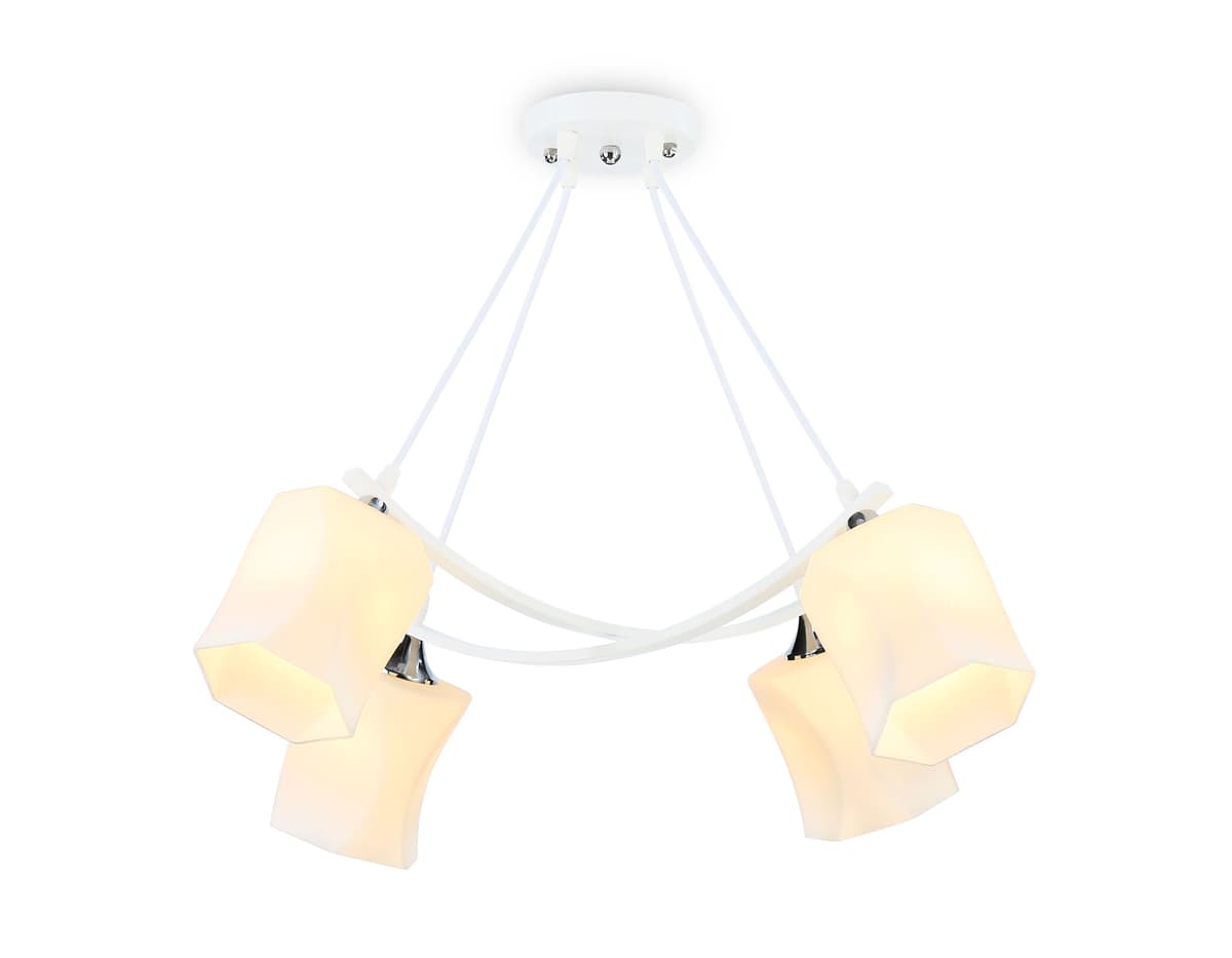 Подвесная люстра TR303156/4 WH/CH/FR белый/хром/белый матовый E27/4 max 40W 640*640*410 Ambrella Light 2