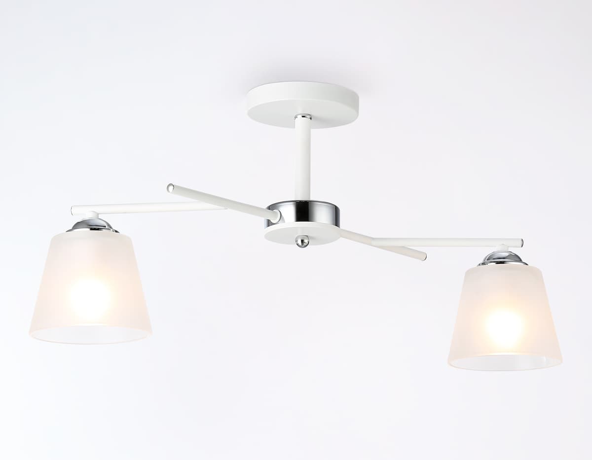 Подвесной светильник TR303201/2 WH/CH/FR белый/хром/белый матовый E27*2 max 60W 470*370*260 Ambrella Light 12