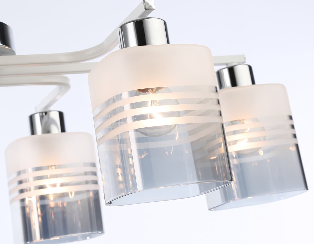 Потолочный светильник TR303207/6 WH/CH/SM/FR белый/хром/дымчатый/белый матовый E27*6 max 60W 710*400*200 Ambrella Light 8