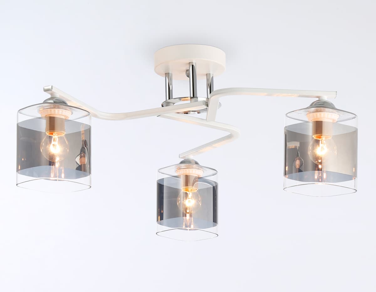 Потолочный светильник TR303217/3 WH/CH/SM белый/хром/дымчатый E27*3 max 60W D540*250 Ambrella Light 12
